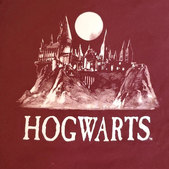 HARRY POTTER HOGWARTS Burgundy white short sleeve sz. SML - Picture 2 of 7